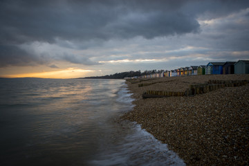 The beach huts at Calshot in Hampshire.