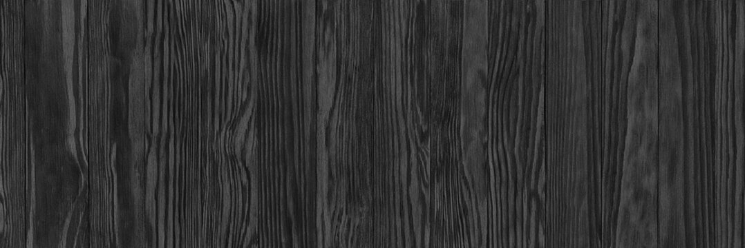 Black wood texture, empty wooden table surface or wall as background