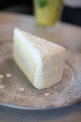 Homemade sweet dessert fresh coconut cream cake