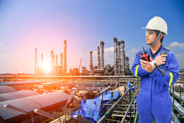 Working engineer at petrochemical oil and gas refinery