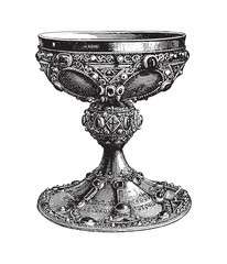 Holy grail Chalice - vintage illustration 