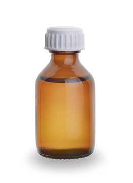 Liquid medicine in glass bottle