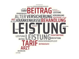 LEISTUNG - Bilder mit Wörtern aus dem Bereich Krankenversicherung, Wort, Bild, Illustration