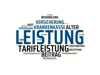 LEISTUNG - Bilder mit Wörtern aus dem Bereich Krankenversicherung, Wort, Bild, Illustration