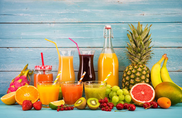 Various fruits juices