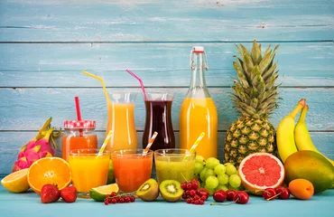 Crédence de cuisine en verre imprimé Jus Various fruits juices