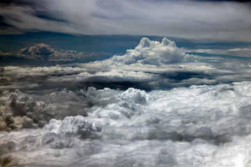 The dramatic sky with clouds