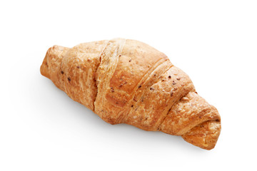 Fresh delicious croissant isolated at white background