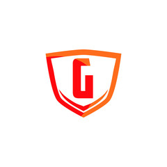 vintage alphabet in shield logo design vector