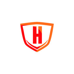 vintage alphabet in shield logo design vector