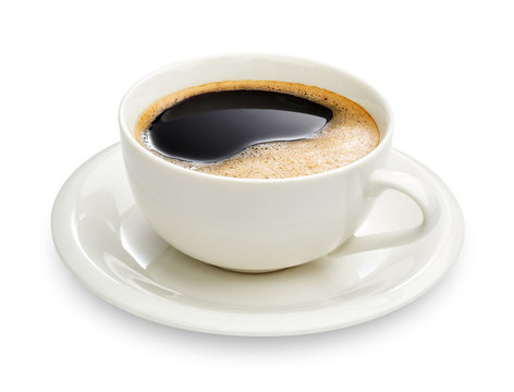 Cup of  black coffee isolated on white background
