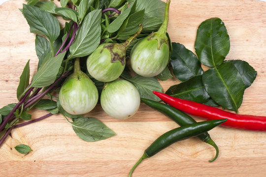Ingredients for cooking Green curry