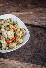 hot and spicy soup with pork ribs with Thai herb