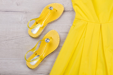 Bright beach sandals.