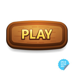 Colorful button with Play tittle. Bright vector button for web and mobile.