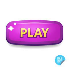 Colorful button with Play tittle. Bright vector button for web and mobile.