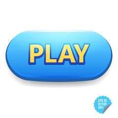 Colorful button with Play tittle. Bright vector button for web and mobile.