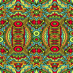 Funky abstract seamless ethnic ornament.