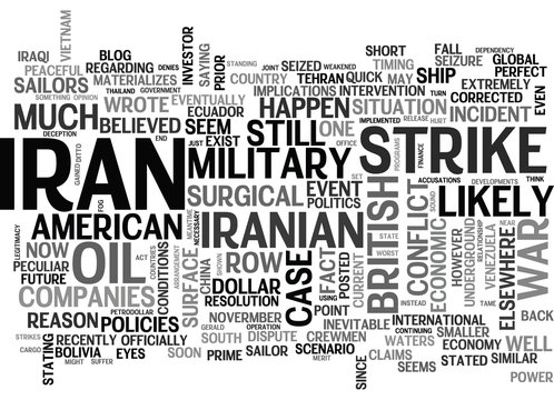IS WAR WITH IRAN IMMINENT Text Background Word Cloud Concept