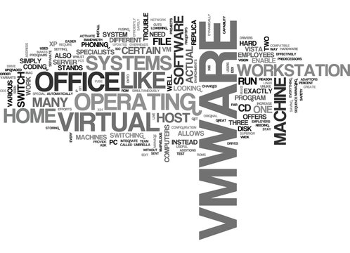 IS VMWARE THE BEST WAY TO INTEGRATE PCS Text Background Word Cloud Concept