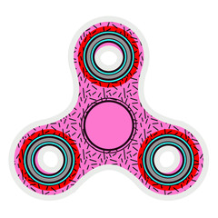 Fidget spinner toy vector illustration. Stress and anxiety relief gadget.