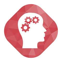 geometrischer Icon - Kopf mit Zahnrädern