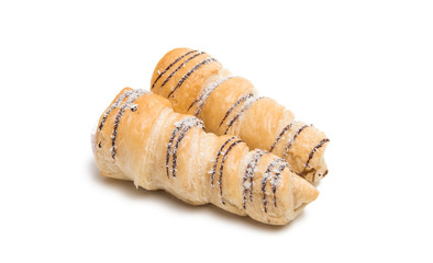 Puff pastry with cream isolated
