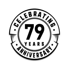 79 years anniversary logo template. Vector and illustration.