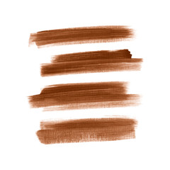Acrylic brush painted textured stripes set isolated vector background. Watercolor stroke set.