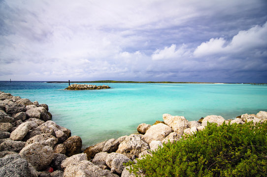 Storm clouds approach Castaway Cay