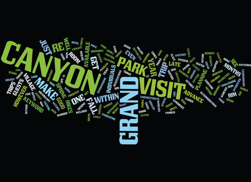GRAND CANYON VISIT Text Background Word Cloud Concept
