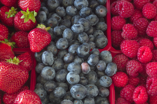 straberries blueberries and raspberries mix fruit berries
