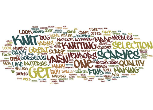 GORGEOUS KNIT SCARVES Text Background Word Cloud Concept