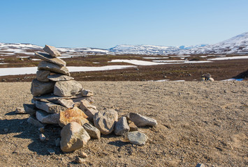 Steinskulptur in Norwegen