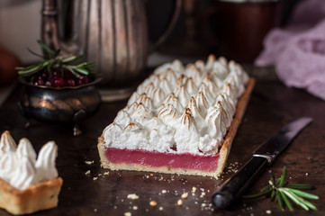 Cranberry Meringue Tart