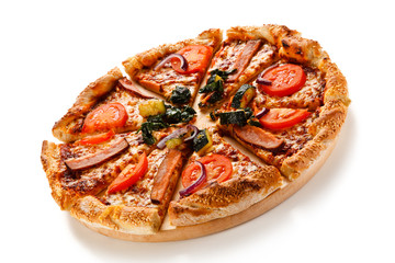Pizza with beacon and vegetables