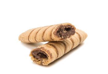 Wafer tubule with chocolate isolated