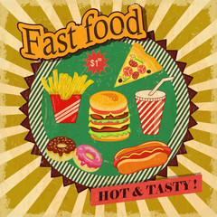 Fast food retro poster