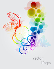Abstract  colorful background.Butterfly.vector.