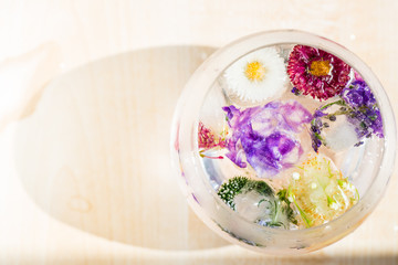 Frozen Flowers in Ice Cubes