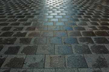 Background of wet footpath after the rain