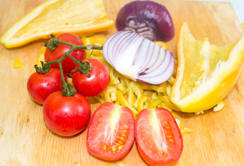 bell peppers and tomatoes