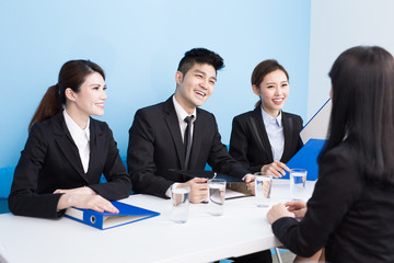 businesspeople with interview