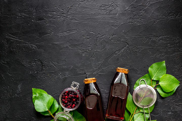 Cranberry morse on black table top view copyspace © 9dreamstudio