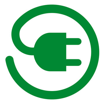 lgd6 LogoGraphicDesign - Elektrostecker Symbol mit Ladekabel im Kreis - gr&uuml;n xxl g5319