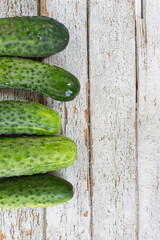 Cucumbers on white background