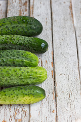 Cucumbers on white background