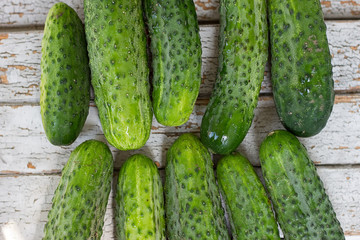 Cucumbers on white background
