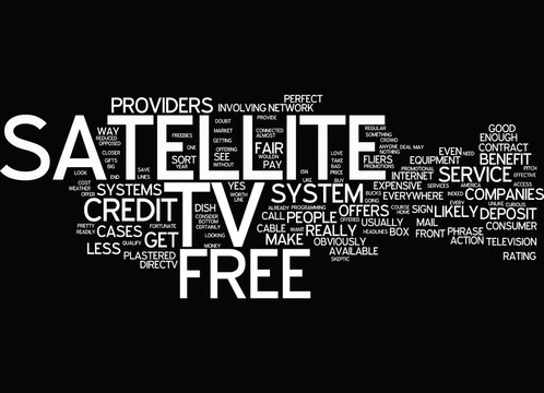 FREE SATELLITE TV OFFERS Text Background Word Cloud Concept