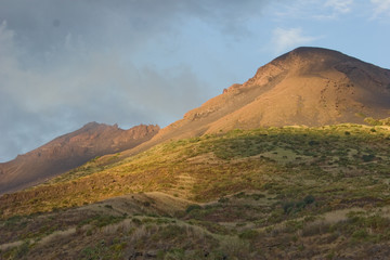 Sicily, Italy, Italia, Volcan Ethna, with lava fields from eruption and sulfur